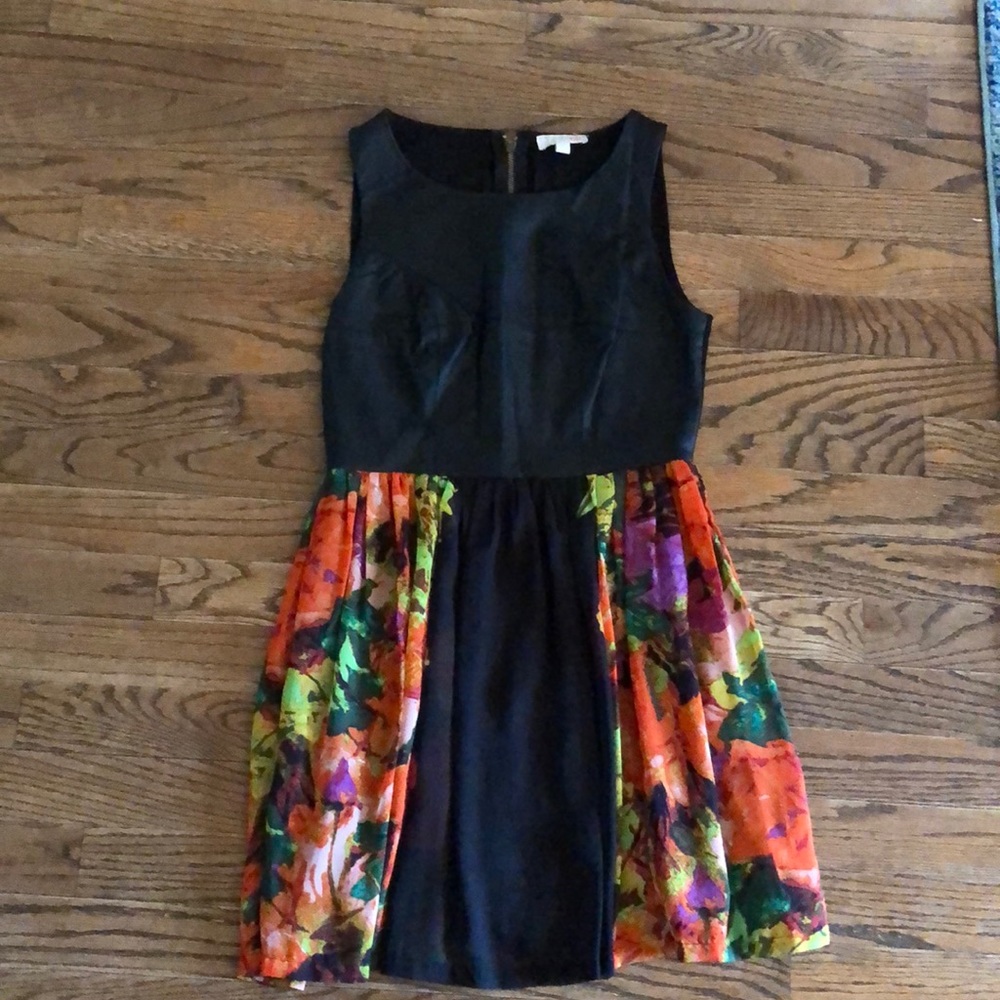 GB Vegan Leather & Floral Dress